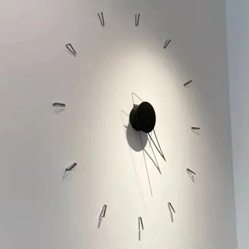 horloge murale scandinave minimaliste noir aiguille quartz silent moderne salon