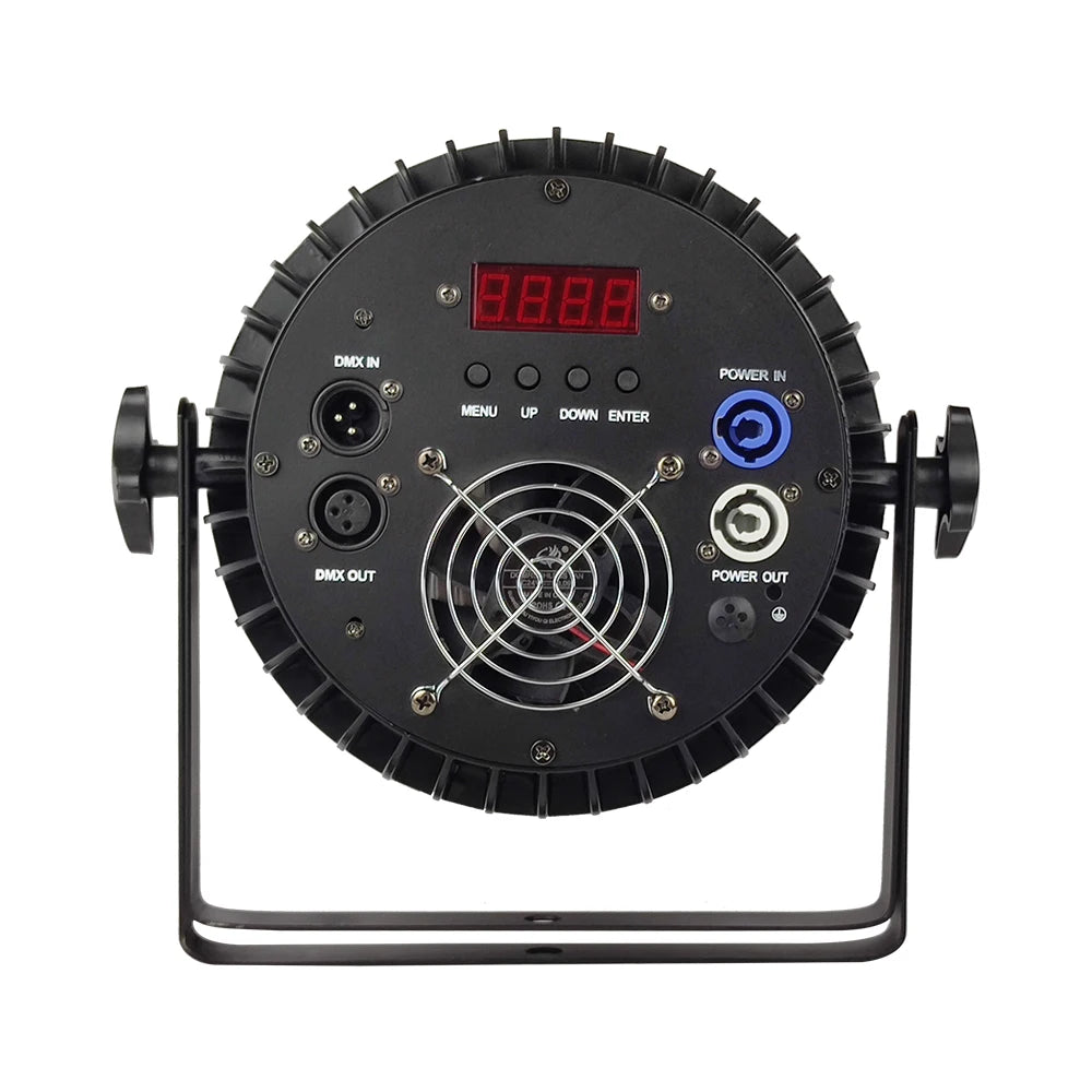 projecteur led noir 24 leds dmx professionnel boutons controle connecteurs ventilateur scène disco