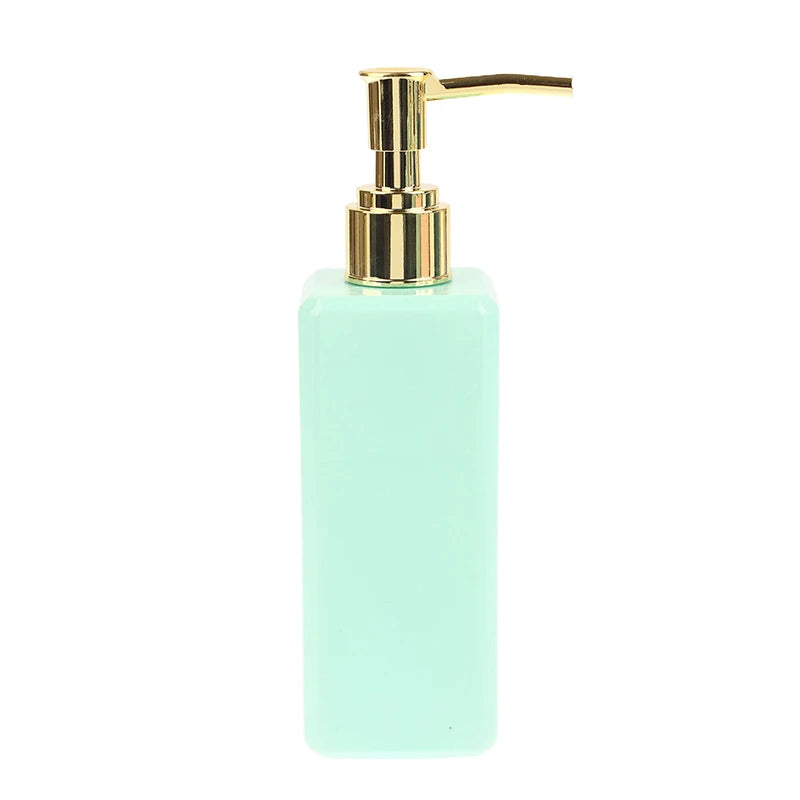 distributeur savon liquide bouteille rechargeable pompe contemporain rose clair vert pastel noir blanc mat