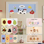 bannière décoration porte fenêtre motif carreaux fruits animaux kawaii enfant 95x45cm