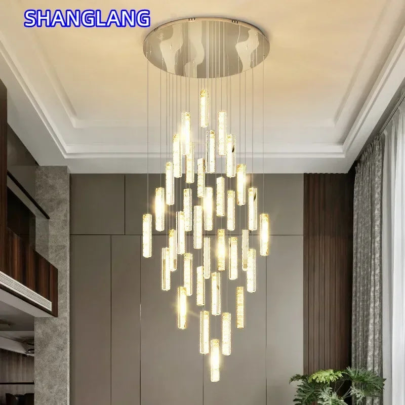 suspension lumineuse contemporaine or argent texture brillante élégante chambre salle bain led