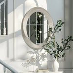 Grand miroir baroque ovale cadre laiton 62x62 cm