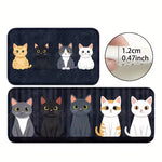 tapis sol antidérapant moderne chatons motifs géométriques noir blanc gris orange