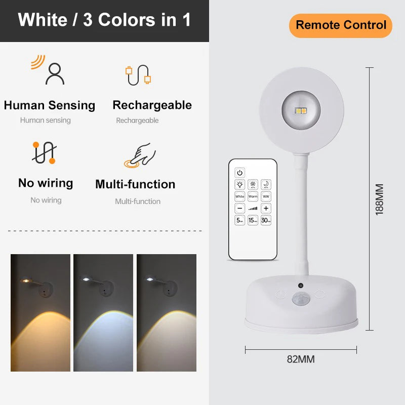 lampe murale rechargeable batterie led noir modernes cuisine salle manger télécommande