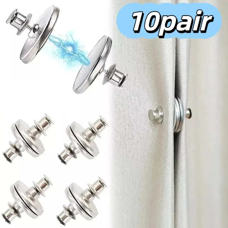 clips magnétiques rideaux argenté moderne adhésifs réglables pvc accessoire fenêtre fixations