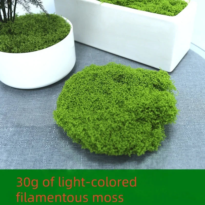 décoration intérieure pot plante artificielle mousse herbe gris blanc moderne minimaliste