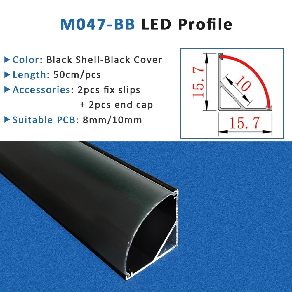 bande led profil aluminium 50cm flexible moderne adhésif opaque silver white