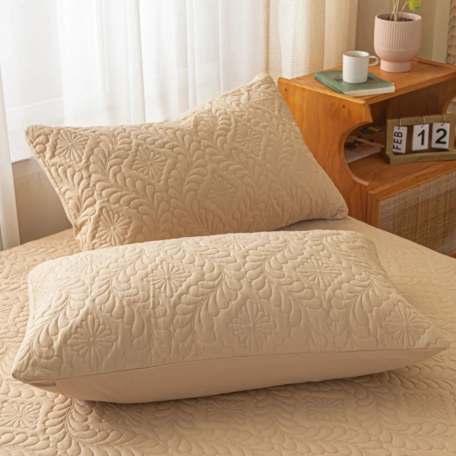 taies d'oreiller quiltées imperméables polyester blanc gris rose clair vert moderne 48x74cm