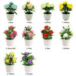 bouquet artificiel roses couleurs variées pot blanc décoration intérieure moderne minimaliste
