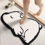 tapis sol antidérapant absorbant rapide taches dessin animé chien chat fleurs blanc marron gris