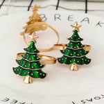 porte serviettes sapin noël étoile brillant festif vert or argentDecorationNoelServiettesCouvertsElégant