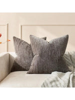 coussin decoratif moderne minimaliste 45x45cm texture striee couleur beige jaune blanc cassé