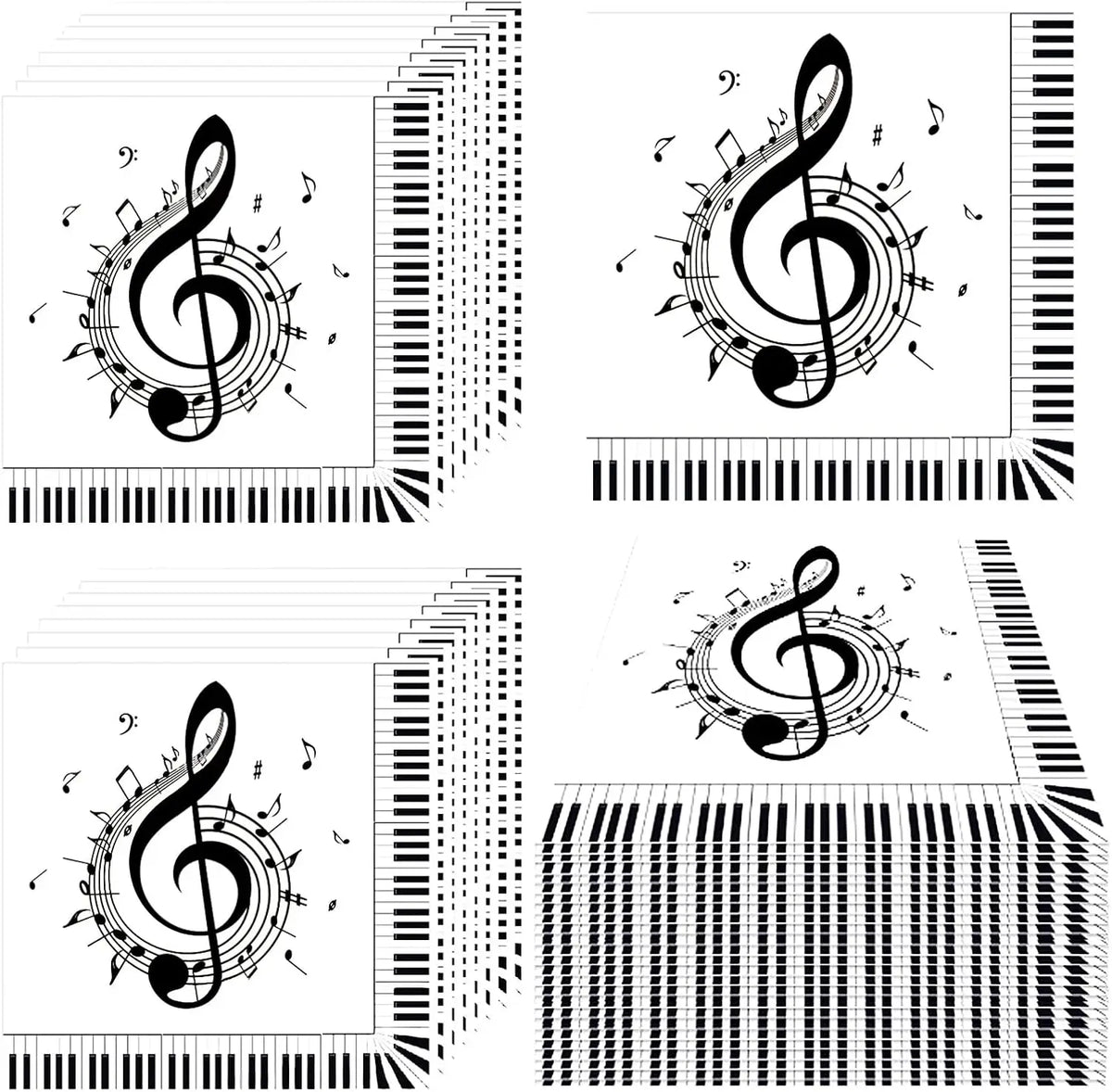 serviettes papier notes musicales fête anniversaire mariage décoration enfant simple moderne