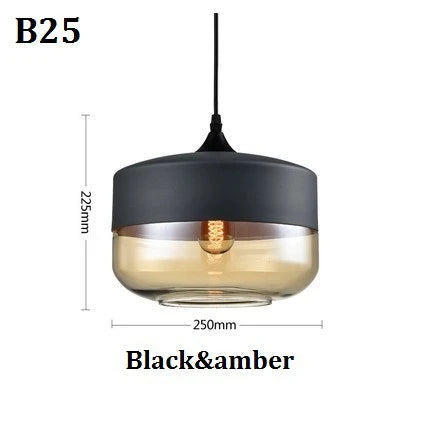 Suspension lumineuse moderne verre translucide câble noir salon chambre