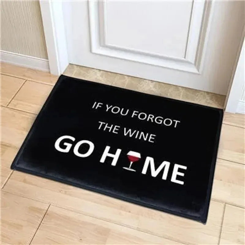 tapis d'entrée moderne noir texte imprimé antidérapant velours 50x30cm 60x40cm 80x50cm