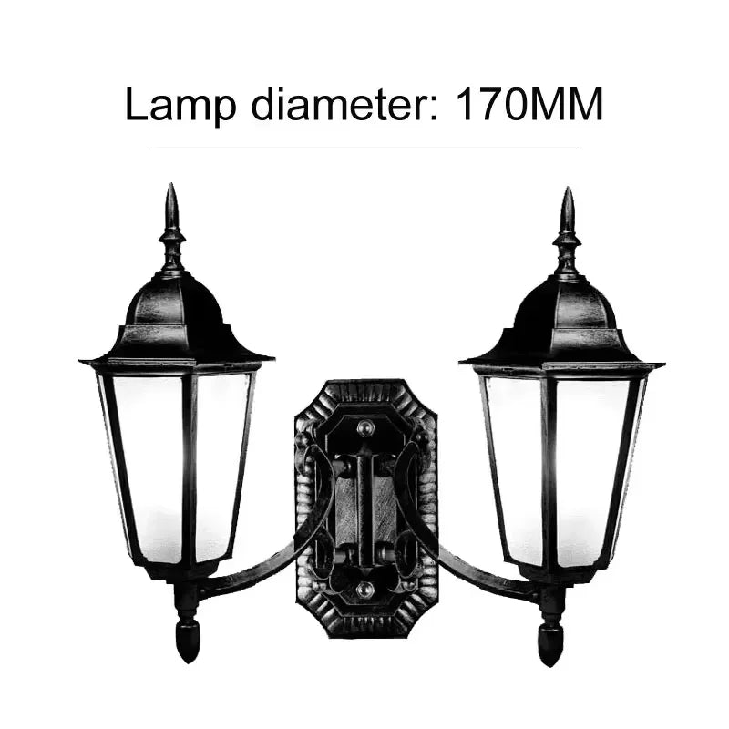 applique murale extérieure ip65 led noir or vintage détails sculptés classique résistante eclairage balcon