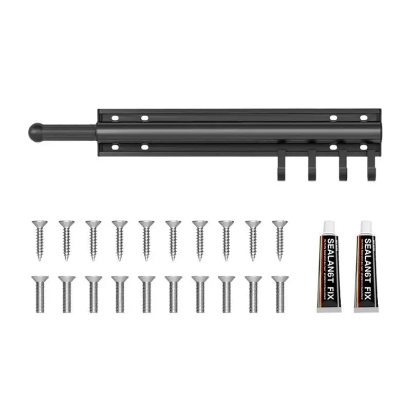 support mural objet suspendu vis argenté noir lisse brillant moderne fonctionnel