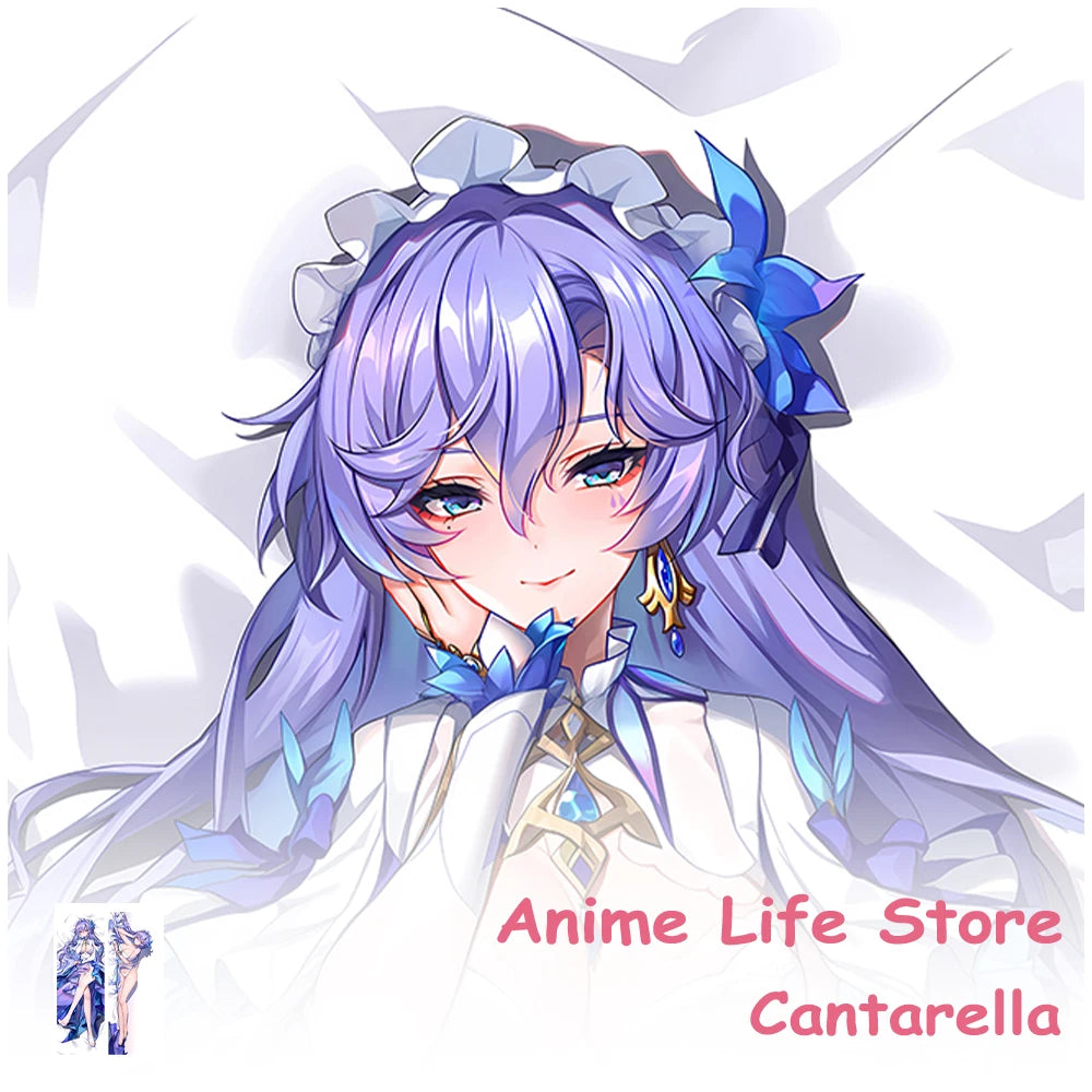coussin anime wuthering waves dakimakura double face polyester peacheskin blanc bleu violet rose