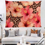 tapisserie moderne imprimée léopard fleurs rose couleur rose beige noir blanc décoration murale grande