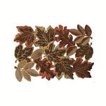 nappe décorative automnale feuilles érable brodées rustique couleurs marron orange rouge doré semi transparent