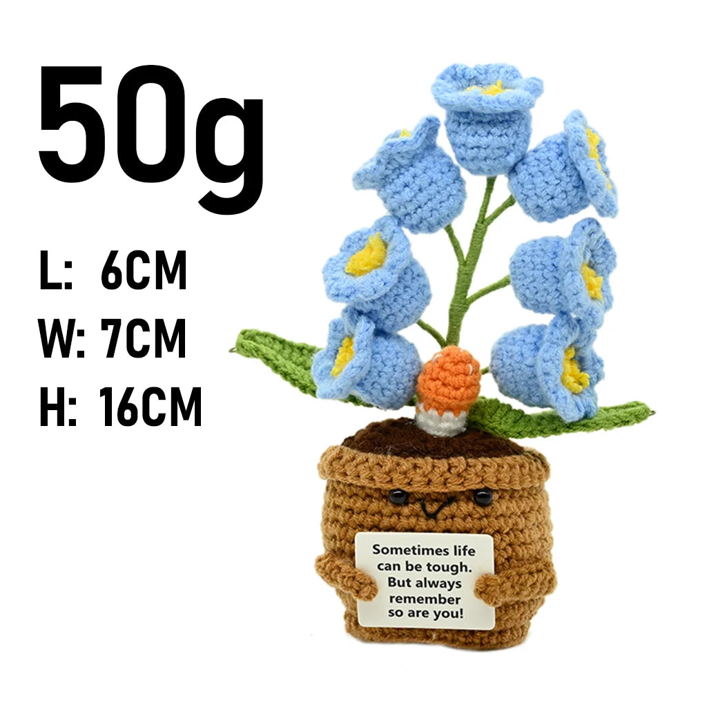 plantes crochet décoratives pots fleurs artisanales couleur blanc vert marron rose jaune bleu