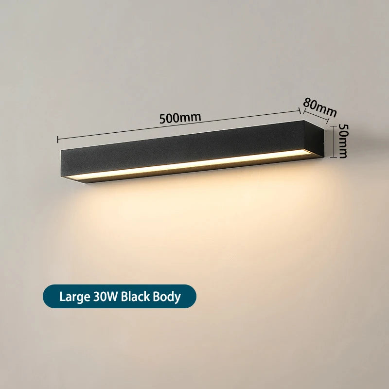 applique murale led extérieure ip65 étanche noir blanc contemporaine 2492000lm