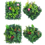 panneau mural plantes artificielles herbe verte fleurs blanches décoration jardin extérieur mur extérieur décoratif