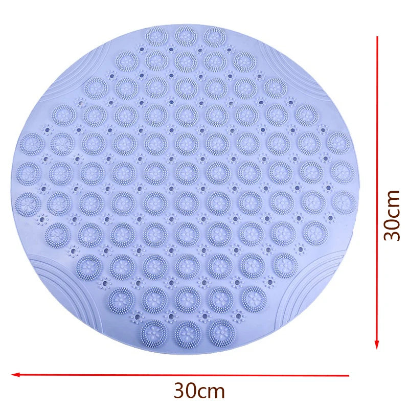tapis bain antidérapant rond rose bleu clair beige gris embouts ventouses moderne minimaliste