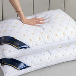 oreiller polyester rectangulaire motif géométrique moderne blanc jaune gris bleu cushion literie voyage adultes