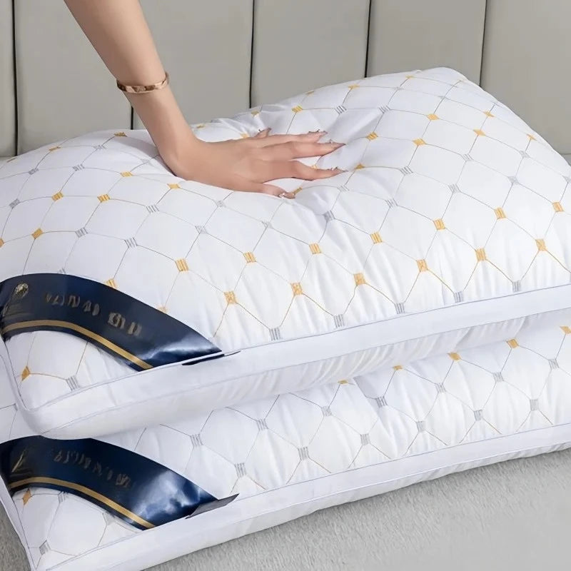 oreiller polyester rectangulaire motif géométrique moderne blanc jaune gris bleu cushion literie voyage adultes