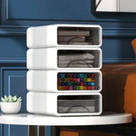 Rangement maquillage et bijoux dans boîte empilable