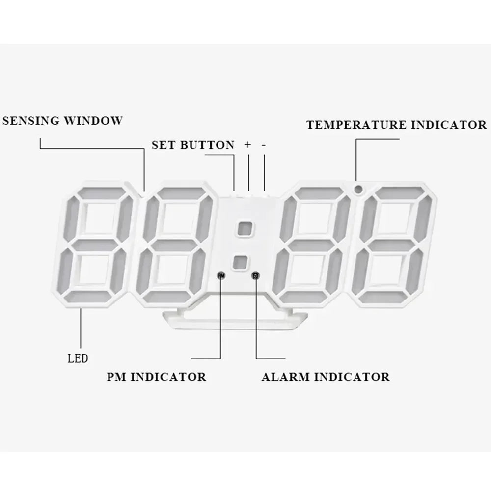horloge digitale led horloge table cubique moderne minimaliste alarme