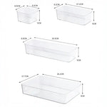 boîtes rangement transparentes modernes salle bain empilables plastique maquillage organisation calculatrice marqueurs