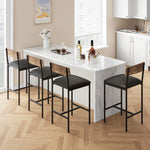 tabourets bar hauts bois imitation marbre modernes industriel pièces noir marron