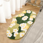 tapis moelleux camouflage fleurs vert blanc moderne résistant décoloration antidérapant séchage rapide