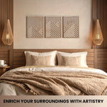 panneaux decoratifs bois abstraits montagnes arbres moderne minimaliste nature facile chambre salon