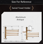 porte serviettes pivotant bronze antique ornements dorés classique vintage mural serviettes fixations visibles