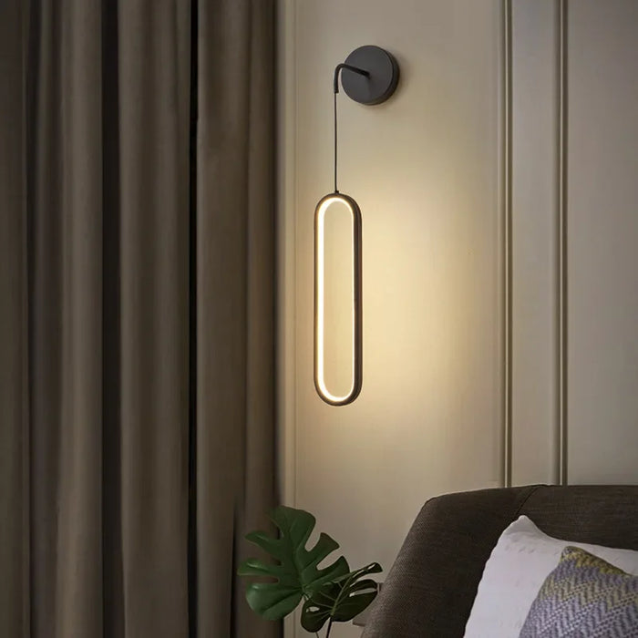 Applique murale LED design moderne en aluminium noir pour salon