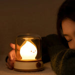 lampe led veilleuse souriante verre transparent moderne blanc beige verte adjustable basse consommation chambre