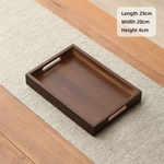 plateau service bois marron poignées moderne minimaliste théière tasses thé