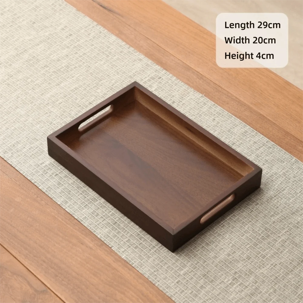 plateau service bois marron poignées moderne minimaliste théière tasses thé