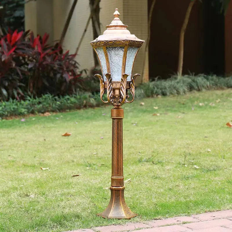 lampe rue led bronze noir classique vintage ip65 waterproofextérieur aluminium métallique floral