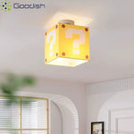 lampe moderne jaune question mark points rouges cuisine chambre enfants