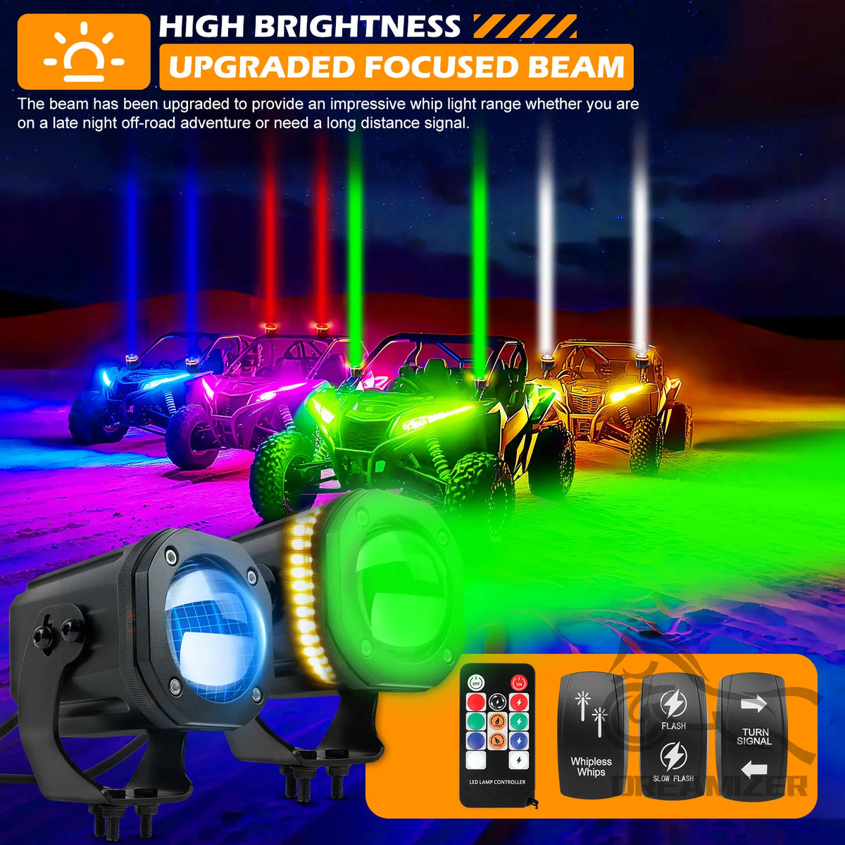 projecteurs led noir modernes contrôle distant interrupteur rotatif fixations lumiere rgbw 12v 24v