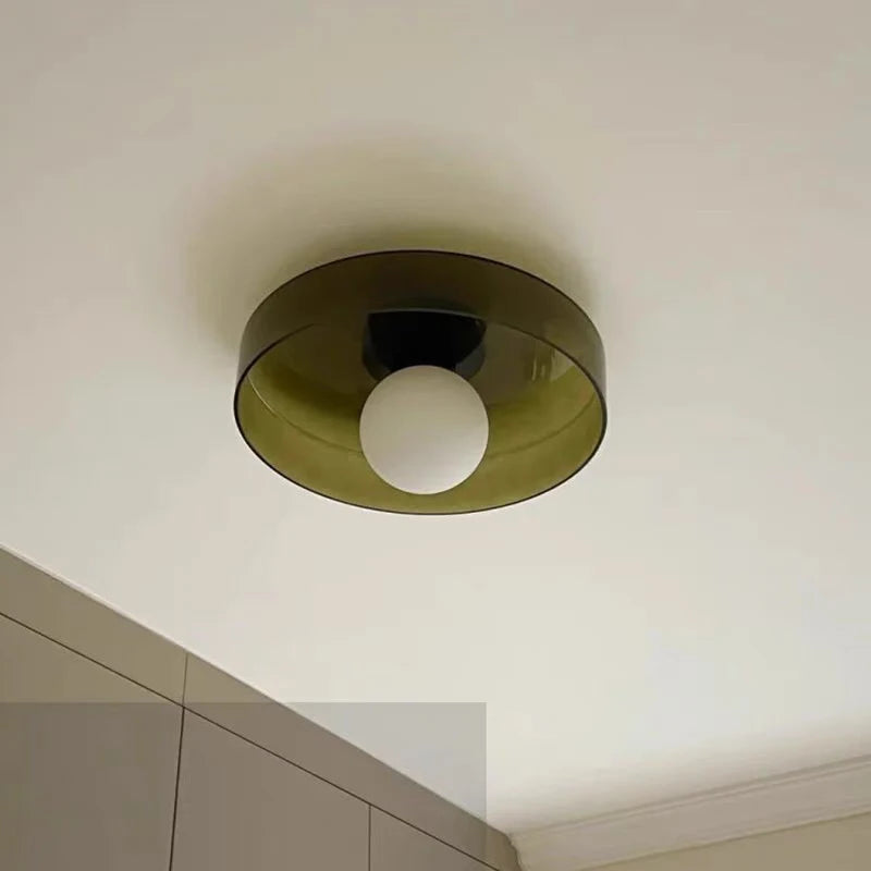 Lampes moderne verre opaque blanc noir vert olive orange ampoule sphérique fixations noires