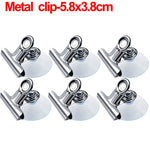 pinces clips ventouses multifonctionnelles acier inoxydable argentées transparentes modernes fenêtre porte salle bain cuisine
