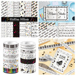 papier autocollant notes musicales blanc noir anniversaire mariage halloween scrapbooking cahier ciseaux stylos