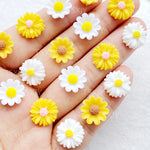 fleurs artificielles tournesol chrysanthème scrapbook nail art mariage decoration blanc jaune rose