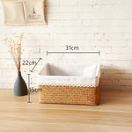 paniers paille naturels panier couvercle poignées métalliques boho chic rustique salon