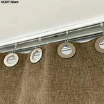 anneaux rideau argenté moderne acier inoxydable lisse opaques accessoire fenêtre porte rideau six point